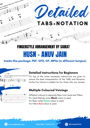 Husn - Anuv Jain Fingerstyle Guitar Tabs